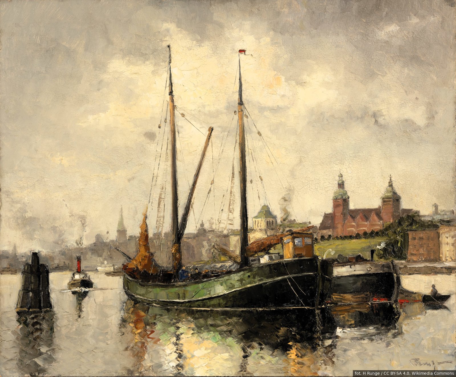 Archival panorama of the Oder from Waly Chrobrego in Szczecin